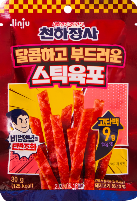 천하장사 달콤하고 부드러운 스틱육포, 10개