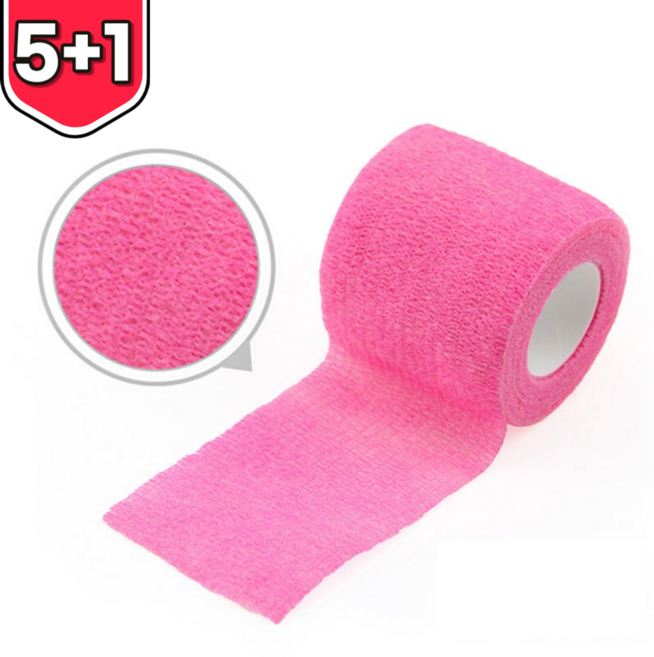 수호 자가점착 밴드 코바 손가락 테이프 압박붕대 탄력붕대 손목 테이핑, [5+1]쿨핑크