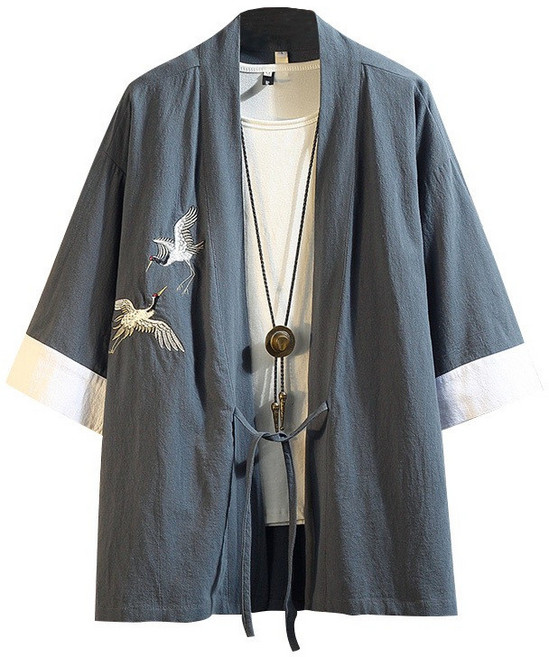기모노가디건 빅사이즈 남자 로브 일본풍 오버핏