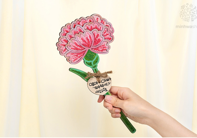 율아트 클레이 카네이션 가정의달 만들기 키트, 카네이션 x 칼라폼 x 1개