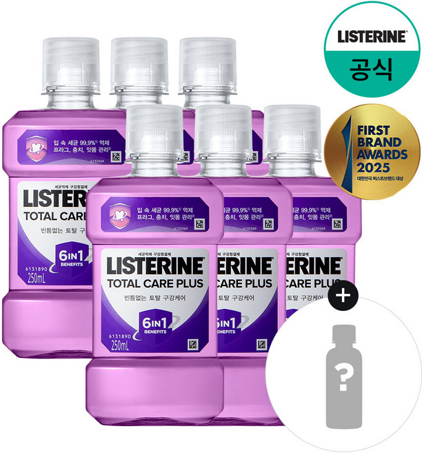 [리스테린] 토탈케어 플러스250ml x6+(증) 100ml랜덤1개(스트롱), 7개, 250ml