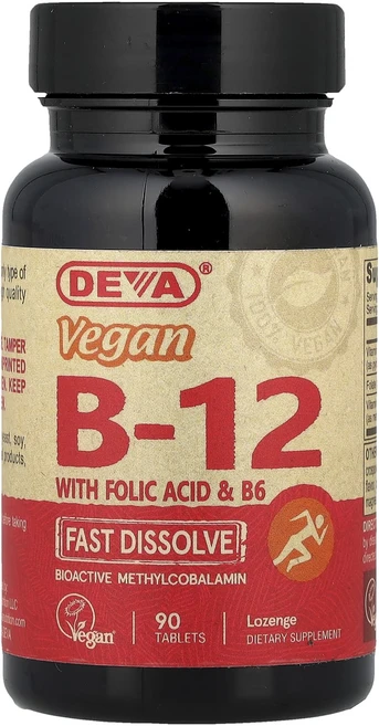 데바 엽산 앤드 B6 함유 비건 B12 속효성 90정, 6개 - 쿠팡