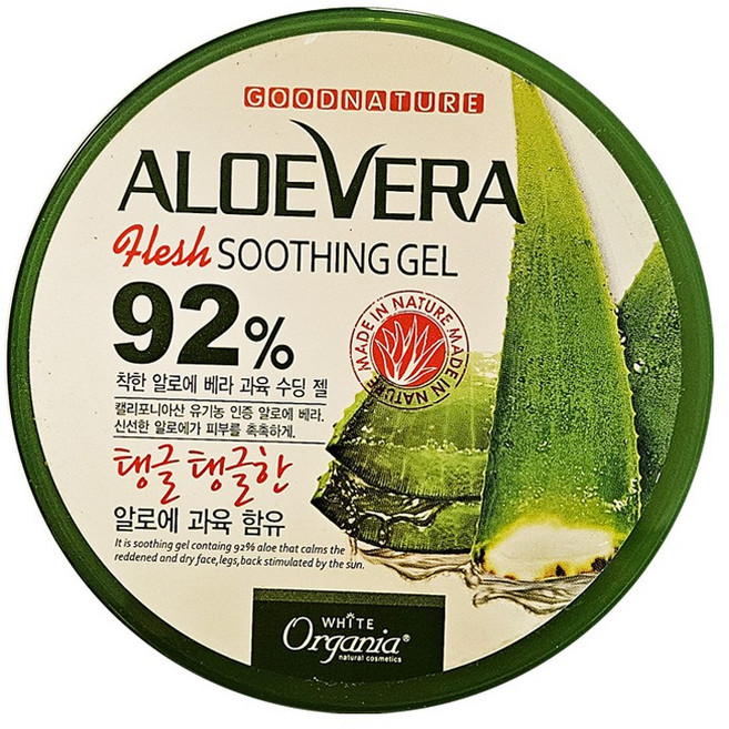 화이트 오가니아 착한 알로에 베라 과육 92% 수딩 젤 300g, 1개, 300ml