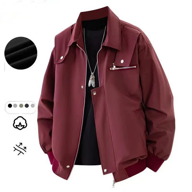 봄 가을 남자 점퍼 빅사이즈 터틀넥 야구점퍼 루즈핏 재킷 상의 간절기 캐주얼 남성 긴팔 아우터 자켓 YJW