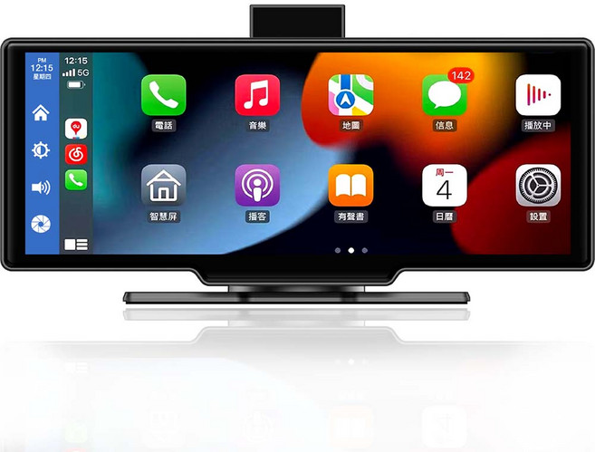 JINPEI 錦沛 10吋觸控電子後視鏡行車紀錄器 CarPlay Android Auto 雙鏡頭, 主機