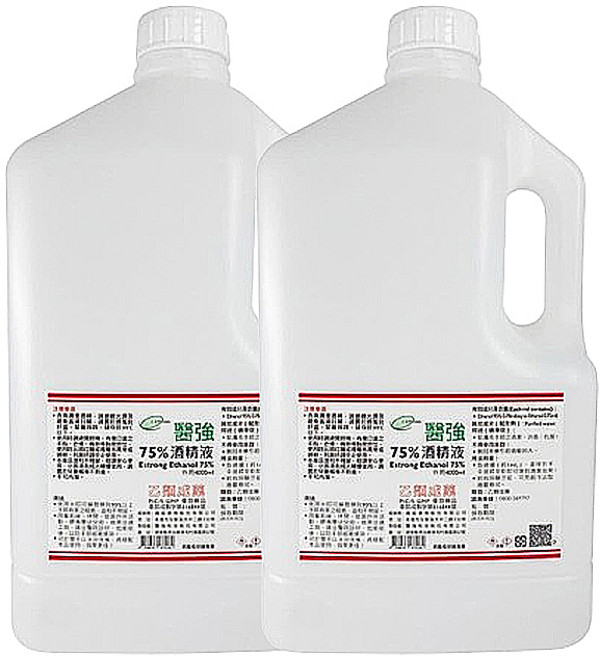 醫強75%酒精液(桶裝), 2個, 4L