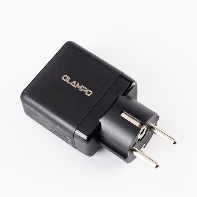 65W PPS PD GaN 접지 3포트 초고속 멀티충전기, 1개, 블랙