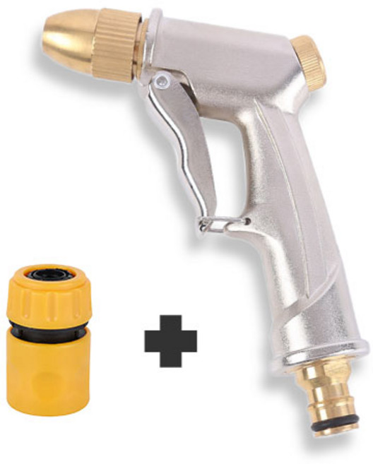 NEED 매직 물 호스용 스프레이건 6종 고압 분사기 정원 베란다 청소 물호스 헤드 분사건, 황동숏건, 1개