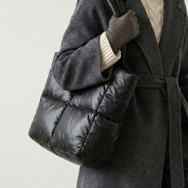 굿프 가벼운 구름 엠보 소프트 경량 스퀘어 패딩 누빔 이쁜 숄더백 토트백