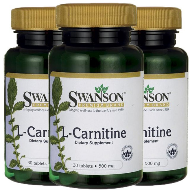 Swanson 斯旺森 左旋肉鹼錠 500mg, 30顆, 3罐