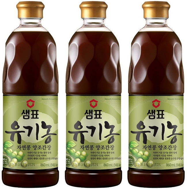 샘표 유기농 자연콩간장 860ml x 3, 3개