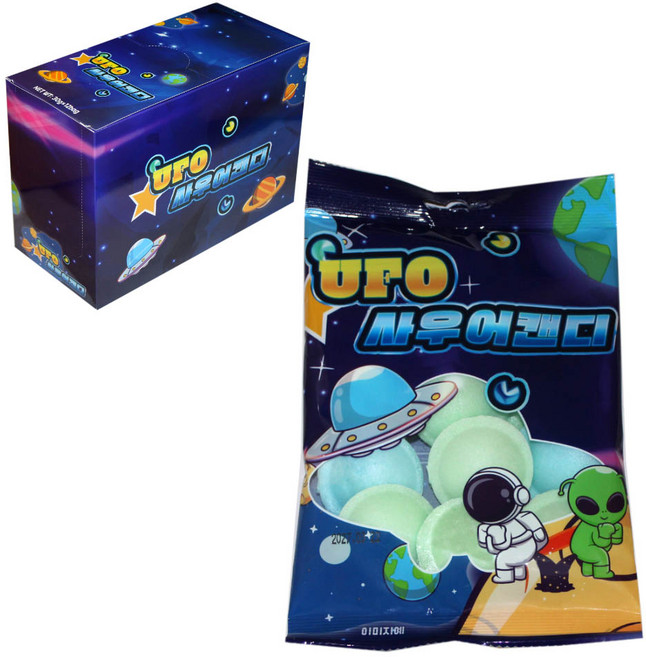 UFO 사우어캔디 30g 우주선 모양 캔디, 12개