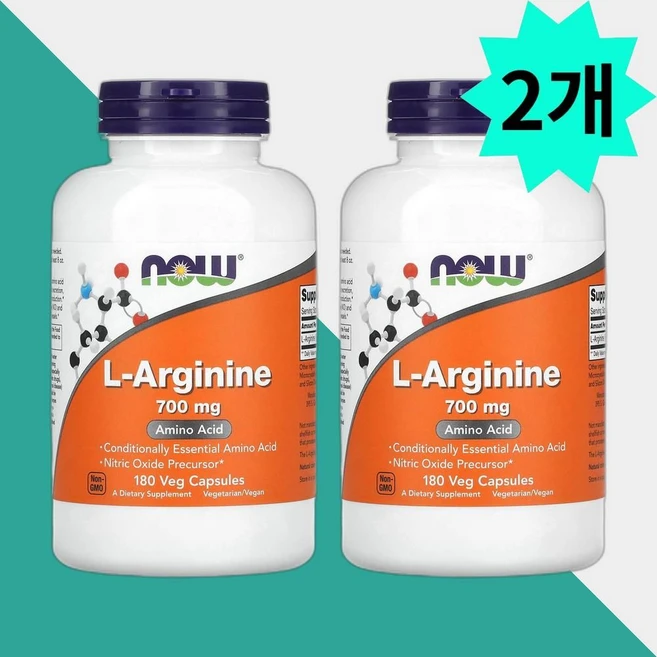 (2개) 나우푸드 엘아르기닌 700mg 180캡슐, 180정, 2개 - 쿠팡