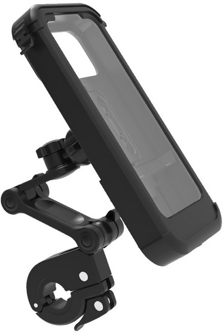 프리미엄 자전거 오토바이 방수 휴대폰 거치대 고급 원터치 스마트 받침대 바이크 핸드폰 스탠드 폰 거치 자건거 싸이클 용품, R99744B(블랙