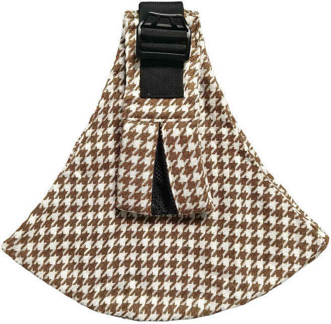 跨境嬰兒外出揹帶寶寶出行用品大寶寶出門單肩揹帶簡易便攜式背巾, 深咖千鳥格