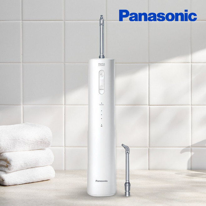 파나소닉 나노 제트워셔 플러스 구강세정기 물치실 치아 플라그 치석제거 고속충전, 화이트, EW-NJ8A