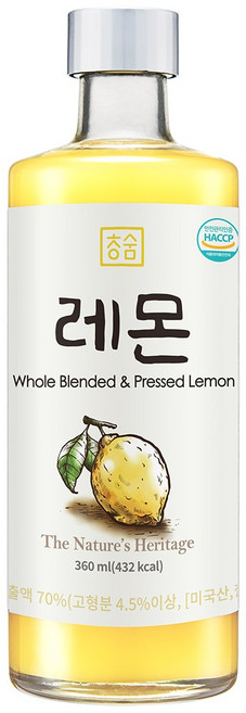 청숨 통째로 갈아만든 레몬, 360g, 1개입, 1개