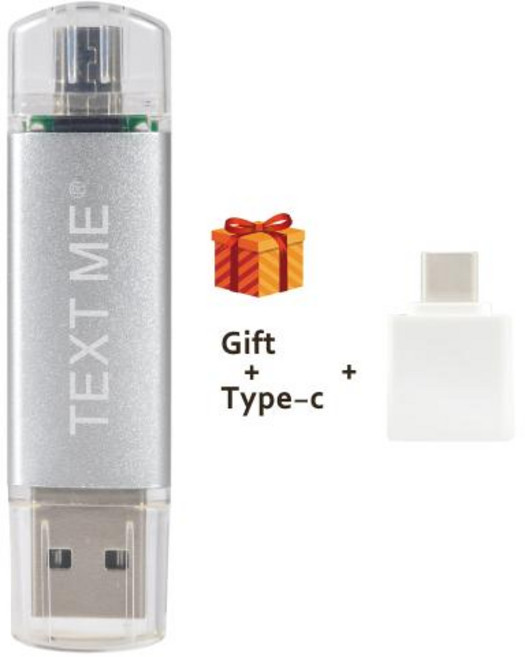 텍스트 ME Pendrive OTG 3 in1 OTG Type-c 플래시 드라이브 cle usb 2.0 스틱 64GB 128GB otg 펜 드라이브 4GB 8GB 16GB 32GB, 4GB, Silver, 1개