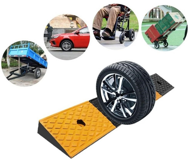 GAPINO 차량진입판 경사로 차량발판 주차장 카업 차량진입 경사판 문턱 도로턱 휠체어 안전발판, 1개