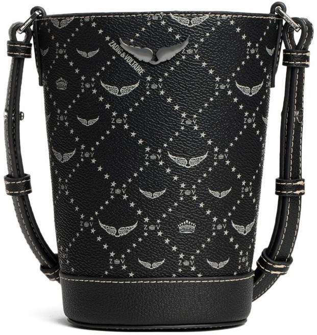 쟈딕앤볼테르 로고 프린트 버킷 백