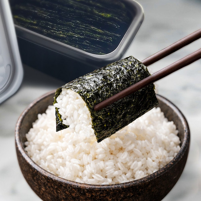 3번 구운 수제 김 주문 후 직접 구워 바삭하고 김맛이 살아있는 명품 김 한 팩당 80장~100장, 2개, 40g