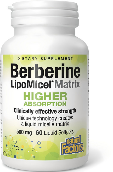 네추럴팩터스 베르베린 리포미셀 매트릭스 500mg 리퀴드 소프트젤, 60정, 1개