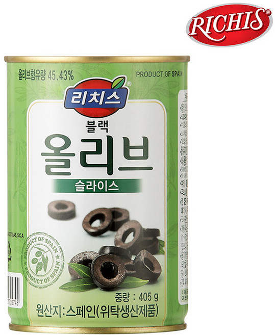 리치스 슬라이스 블랙 올리브, 405g, 1개
