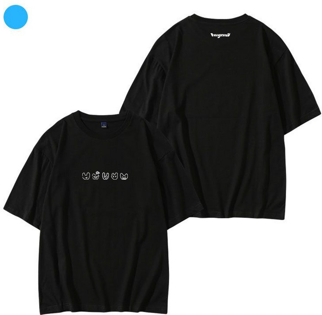 NewJeans 組合 應援 周邊 短袖T恤, 1個, 黑色M 落肩偏大