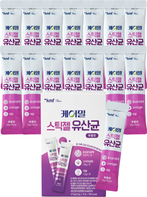 케어밀 스틱젤 유산균 푸룬맛 유산균 보충 스틱젤, 25g, 15개