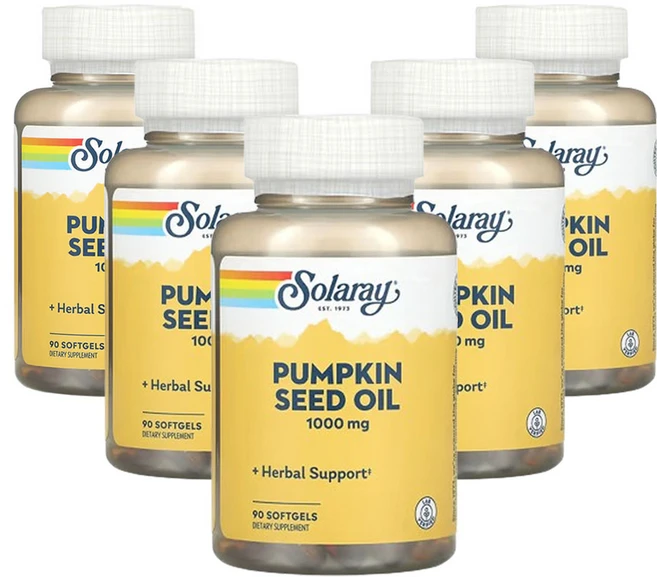 솔라레이 호박씨 오일 1 000mg 90소프트젤, 90정, 5개 - 쿠팡