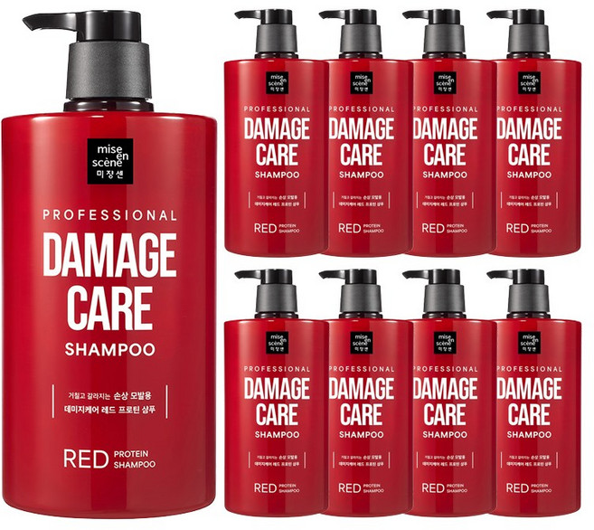 미쟝센 데미지케어 레드 프로틴 샴푸 1000ml x9개, 1L, 9개