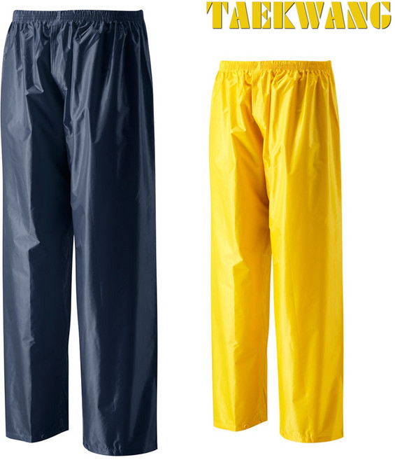 TK-R5001P 우의 바지 곤색 노란색 프리사이즈 방수바지 경비 등산 농업 작업 우의 비옷 우비 태광