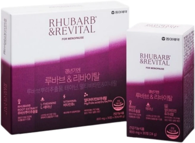 [약국정식] 동아 갱년기엔 루바브 리바이탈 60정 멀티비타민 미네랄 루바브뿌리추출물 부모님 여성필수영양제, 1박스, 60회분 - 쿠팡