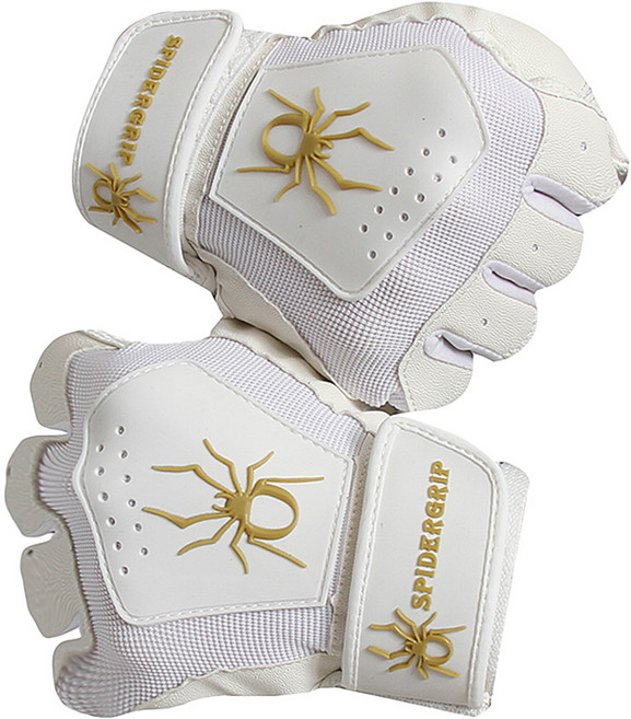 유소년 사회인 야구배팅장갑 양손착용 - 스파이더그립 파워디지털 배팅장갑, 1개, 화이트