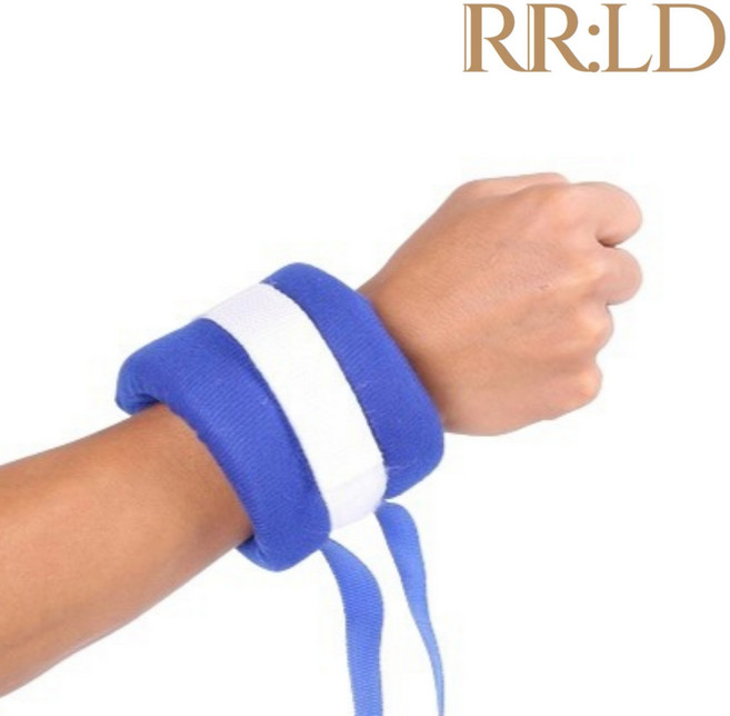 로로랜디 손목 억제대 발목 치매 환자 사지 고정 푹신한 억제 장갑 손 보호대 손싸개 신체 실버용품, 1개