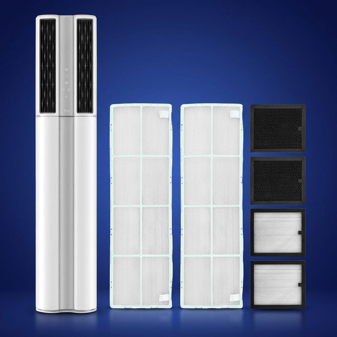 LG 엘지 휘센 에어컨 호환 필터 2IN 1 신형 듀얼 스마트 스텐드, 1세트, 프리미엄 세트(초미세2P+미니필터2P+탈취필터2P)