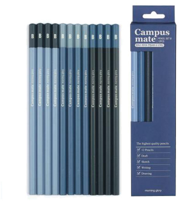 모닝글로리 캠퍼스메이트 연필세트 B 2B 연필, 1세트