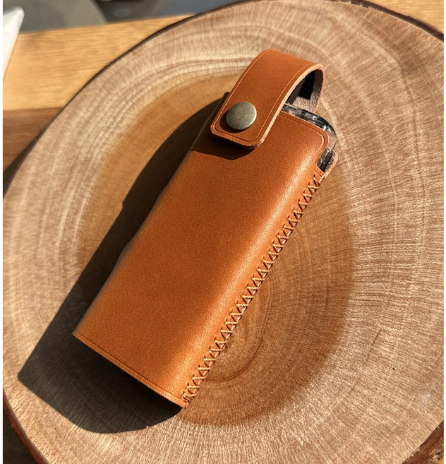 엔드퍼프 노크 디바이스 전용 이테리베지터블 가죽케이스, 1개, 가죽브라운(스티치브라운)+가죽덮개SET