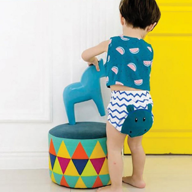 유아 배변훈련팬티 4중처리 무형광 면100%폭스, 03.블루하마, 1개