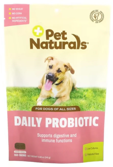 Pet Naturals 데일리 프로바이오틱 반려견용 츄어블 약 160정 240g(8.48oz) - 쿠팡