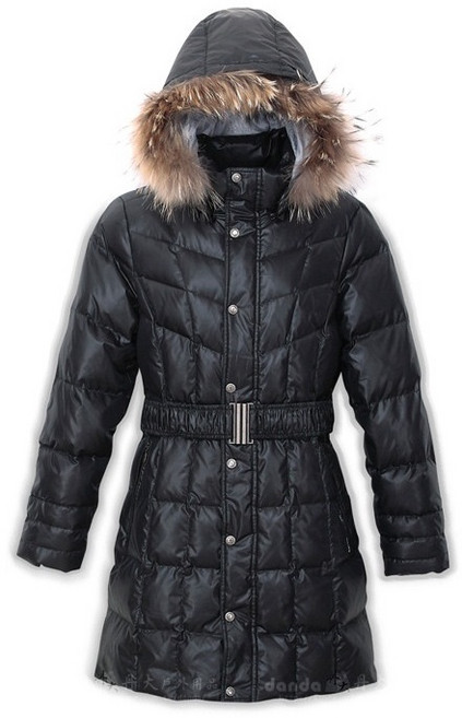 WILDLAND 女 貉子毛中長羽絨衣