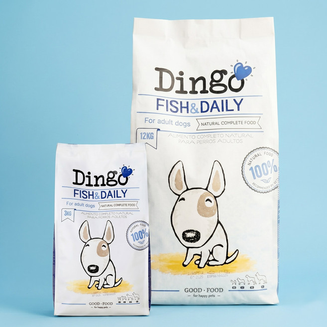 딩고 피쉬앤데일리 중대형견 눈물 피부 관절케어 천연재료 사료, 1개, 3kg, 연어