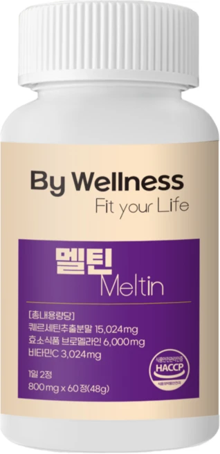 By Wellness 멜틴 퀘르세틴 효소식품브로멜라인 소포레틴 800mg HACCP, 1개, 60정 - 쿠팡