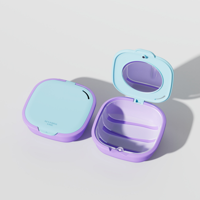 와미 리테이너 신형 교정기케이스, 1개, 라벤더블루