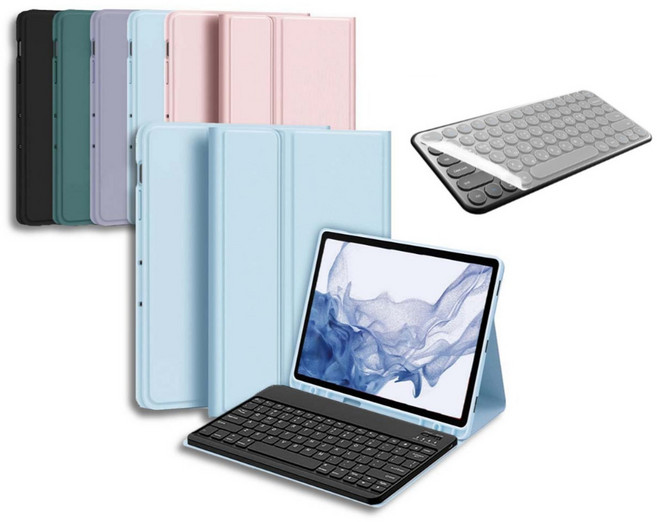 삼성 갤럭시탭 S8 11인치 호환 블루투스 키보드 케이스 북커버 S펜수납 SM-X700N X705N X706N 케이스나라, 블랙