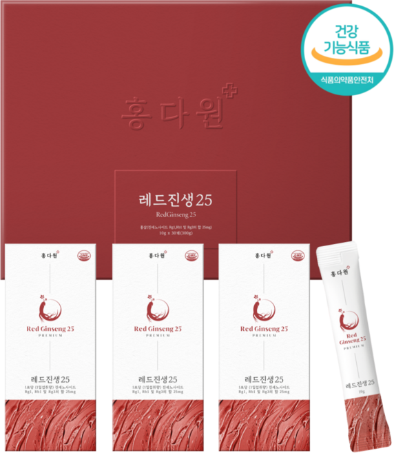 6년근 고함량 진세노사이드25mg 홍삼스틱 30포 건강기능식품 면역력, 10g x 30포 - 선물 세트형, 300g, 1개