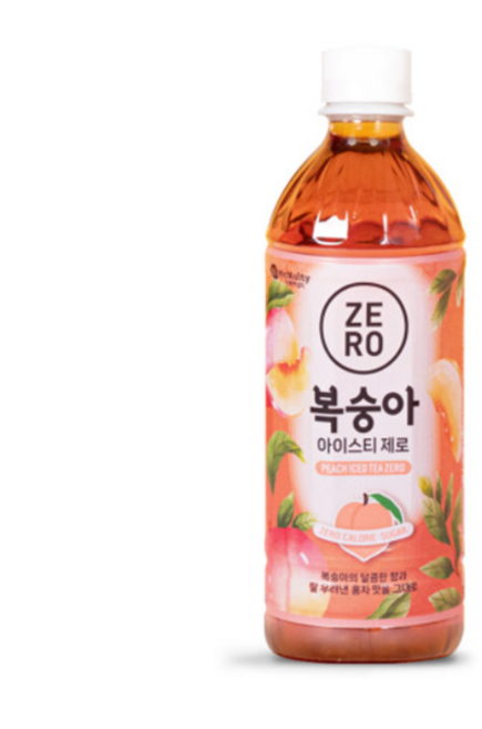 맥널티 제로 아이스티 복숭아 + 청포도 각 500mlx12입 총24입 대용량, 500ml, 1세트