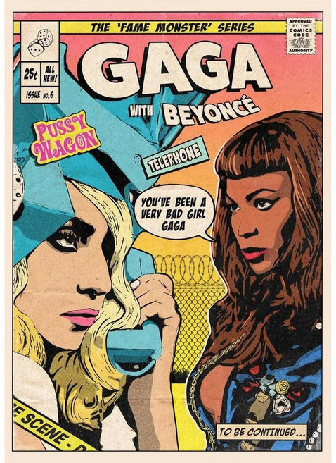 유명한 레이디 가가 빈티지 만화 팝 음악 앨범 표지 포스터 인쇄 벽 아트 그림 캔버스 회화 룸 홈 장식 선물, B. 30X42cm Unframed, 4. 18, 1개