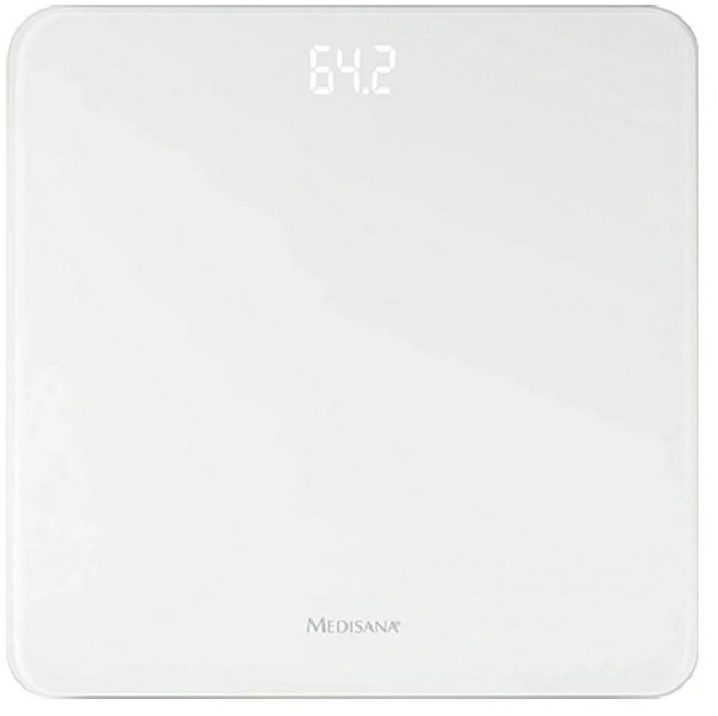 medisana 玻璃體重計, 時尚白, 1個, PS435