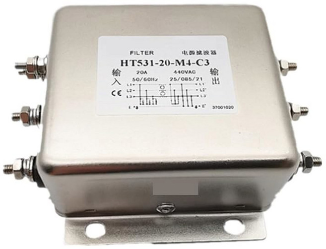 EQIQYXVN Three Phase 380V Power Filter HT531 20 M4 C3 10A20A30A40A100A 50 M6 G3 50A, HT531-60-M6-G3 60A, 1개